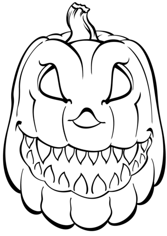 Scary Pumpkin Coloring Page